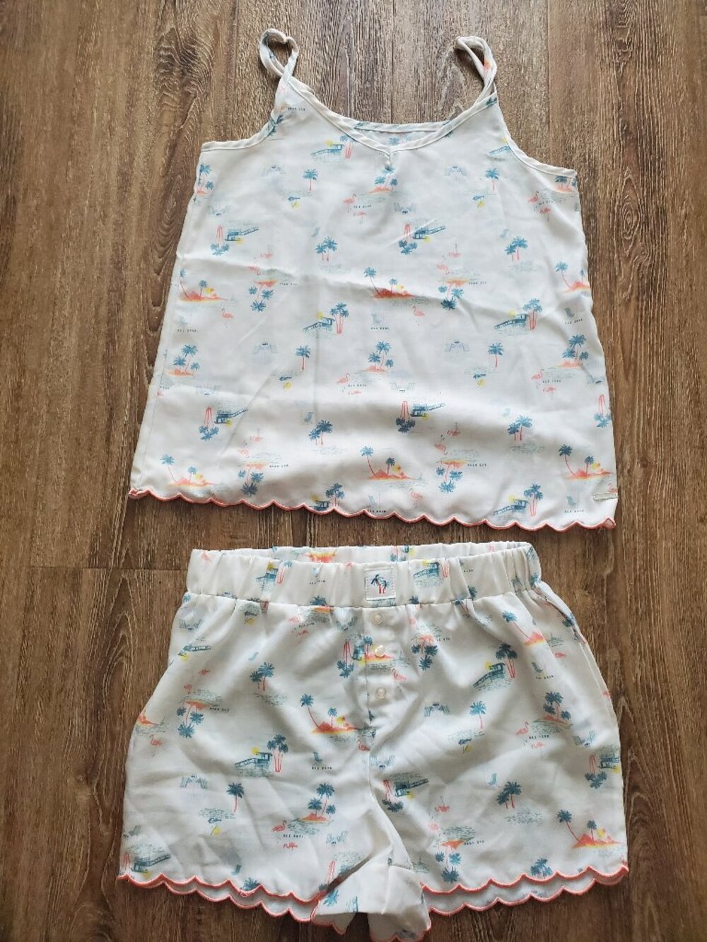 NWOT Rae Dunn Womens Tropical Beach Pajama Set SMALL